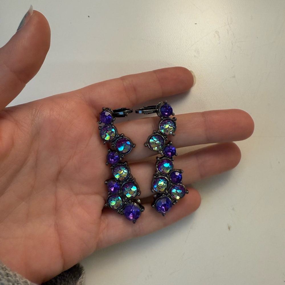 Purple and Blue Scale Earrings